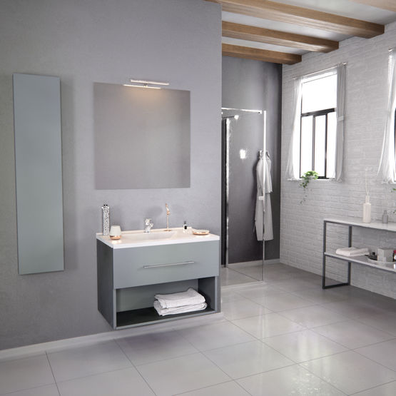 Meuble vasque de salle de bain 1 tiroir et niche | Infiniti 1 tiroir - produit présenté par CHENE VERT