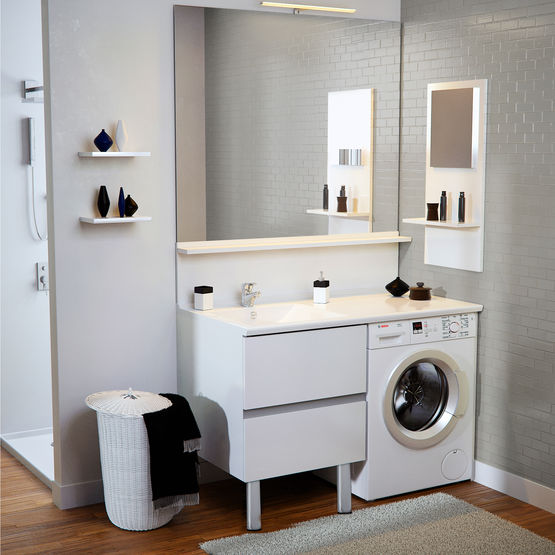  Meuble vasque de salle de bain avec emplacement lave-linge | Concept machine à laver - Meuble vasque pour salle de bain