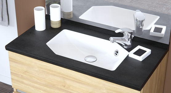  Meuble vasque de salle de bain avec tiroirs GAIN D&#039;ESPACE | Smart tiroirs  - CHENE VERT
