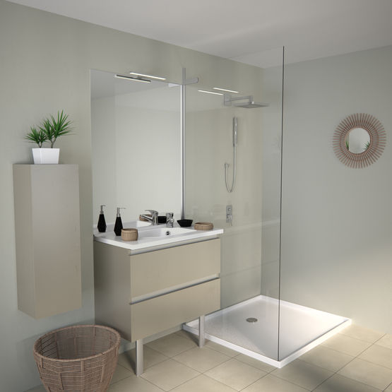  Meuble vasque de salle de bain avec tiroirs GAIN D&#039;ESPACE | Smart tiroirs  - Meuble vasque pour salle de bain