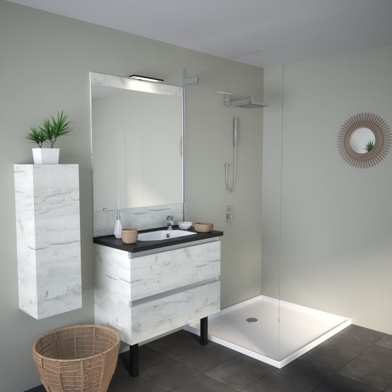 Meuble vasque de salle de bain avec tiroirs GAIN D&#039;ESPACE | Smart tiroirs  - produit présenté par CHENE VERT