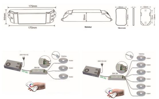 Mini contrôleur + télécommande pour Led RGBW | FLRF04400001 - produit présenté par NÉON FRANCE