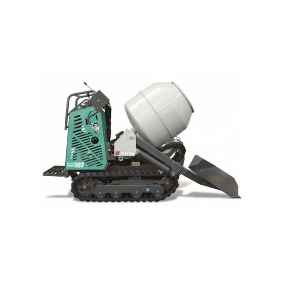  Mini dumper sur chenilles caoutchouc avec bétonnière et pelle | CARRY 110BC - FRANCE COMPACT