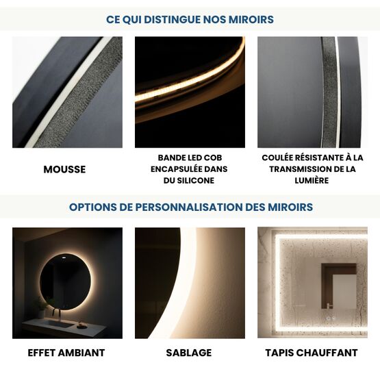 Miroir LED configurable fabriqué sur mesure | ARCADE  - produit présenté par HLT SP. Z O.O.