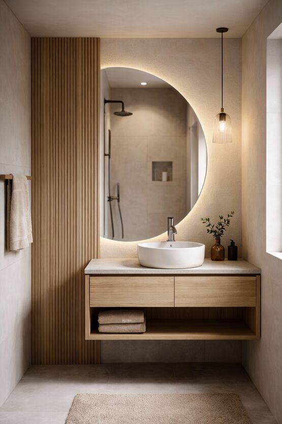  Miroir LED contemporain à la forme organique | DIUNA  - Miroirs