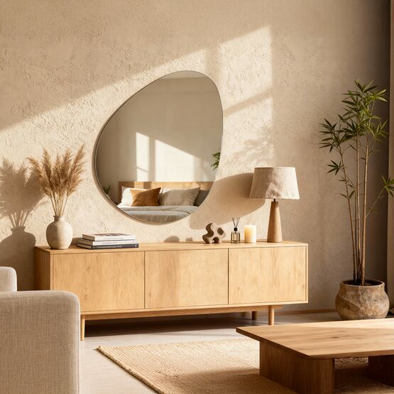 Miroir organique LED IP44 pour salle de bain, sans cadre, premium | NEBULA