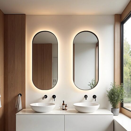   Miroir ovale allongé LED IP44 pour salle de bain, premium, avec ou sans cadre | VELO - HLT SP. Z O.O.