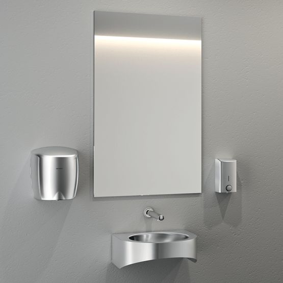Miroir rectangulaire incassable de toilette en Inox 304 | Réf 3459 