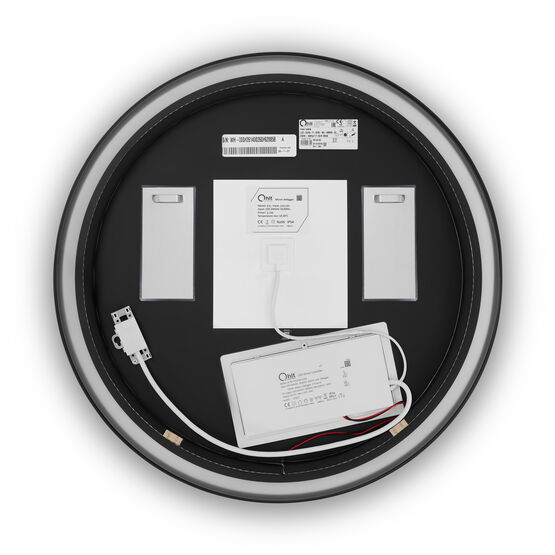  Miroir rond de salle de bain LED IP 44, premium, avec ou sans cadre | AURA - Miroirs