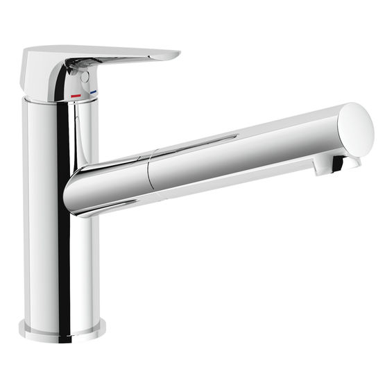 Robinet de salle de bain Ideal Standard Mitigeur évier - giovo - bec bas  avec tube orientable - douchette extractible 