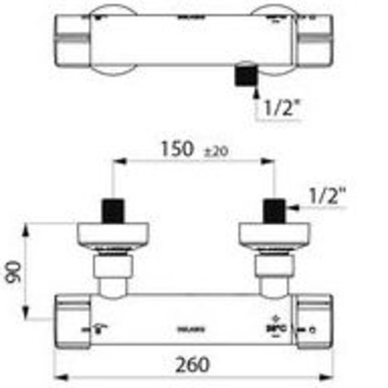  Mitigeur de douche thermostatique bi-commande sécurisé | SECURITHERM Réf. : H9769 - Mitigeur thermostatique