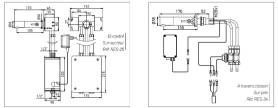 Mitigeur électronique mural | RONDEO en laiton chromé pour lavabo - produit présenté par SUPRATECH