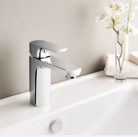 Mitigeur lavabo en acier chromé, commande frontale | Sento A 42532 