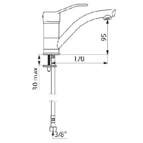  Mitigeur mécanique de lavabo à bec orientable H.95 L.170 | 2522  - DELABIE