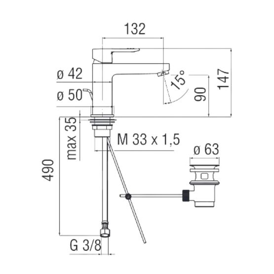  Mitigeur monocommande avec mousseur anticalcaire | 23929 - AKW MEDICARE