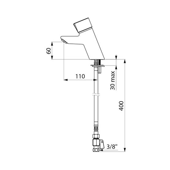  Mitigeur temporisé mono-commande de lavabo sur plage | Mitigeur TEMPOMIX Réf. 795000 - Mitigeur à déclenchement automatique pour collectivités