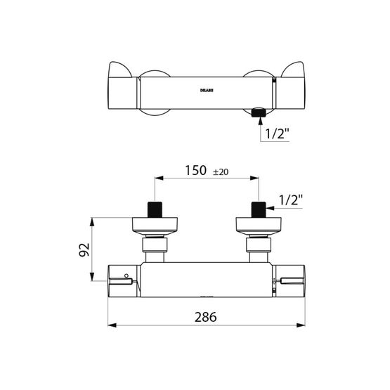  Mitigeur thermostatique SECURITHERM de douche | Réf.H9741 - Mitigeur thermostatique