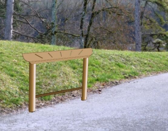 Mobilier urbain assis-debout | Assis debout compact avec support deux-roues en option - produit présenté par SEMCO