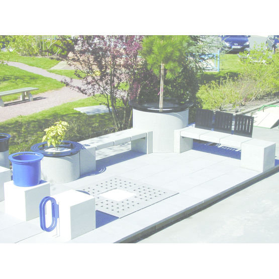 Mobilier urbain modulaire en béton architectonique | Concept Espace