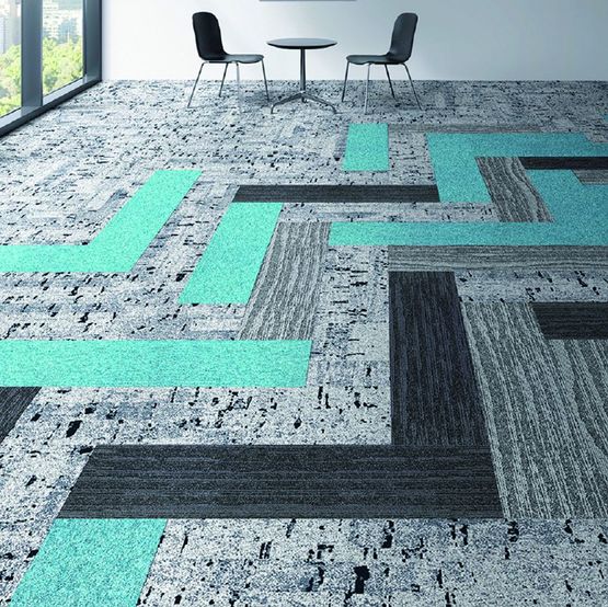 Moquette modulaire en 26 références de dalles ou lames à mixer | Mix-up