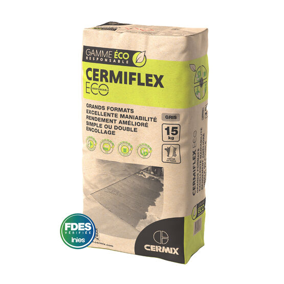 Mortier colle à haute déformabilité, confort de pose et rendement amélioré, gâchage normal ou fluide | CERMIFLEX ECO