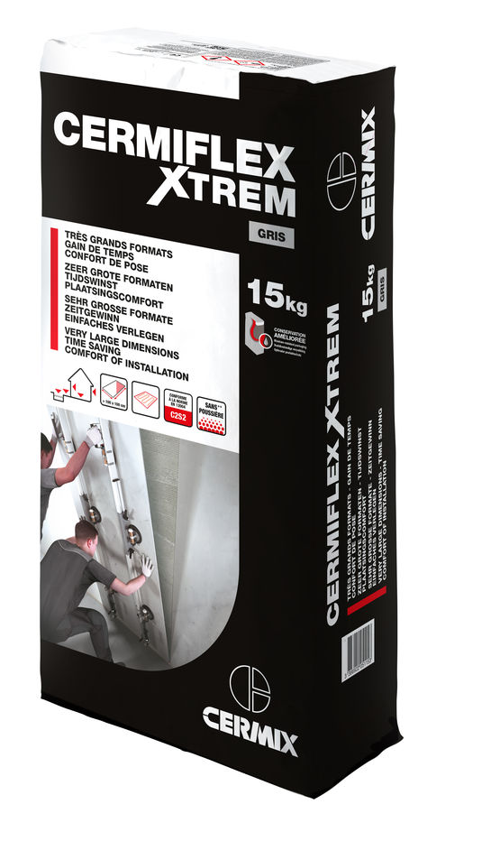 Mortier colle amélioré hautement déformable - simple encollage sol et mur | Cermiflex XTREM