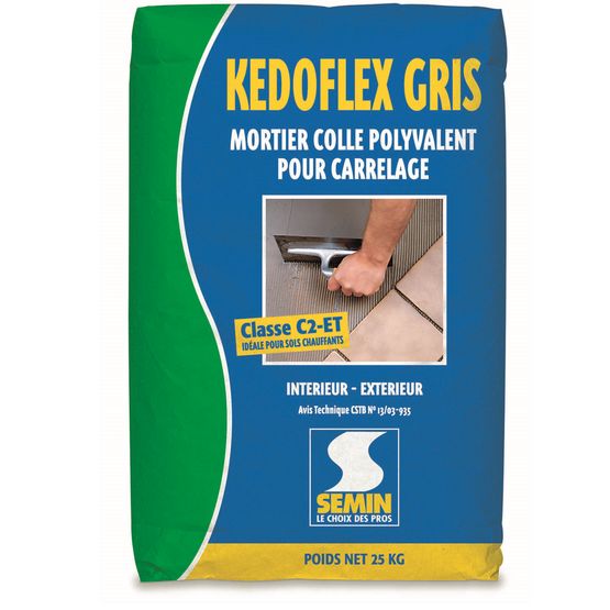 Mortier colle polyvalent pour carrelage intérieur et extérieur | KEDOFLEX GRIS ET BLANC