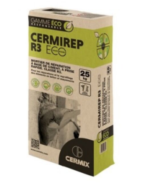  Mortier de réparation à haute résistance aux sulfates | CERMIREP R3 ECO  - CERMIX