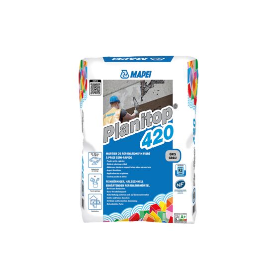 Mortier de réparation R3 fibré | PLANITOP 420 à prise semi-rapide pour béton