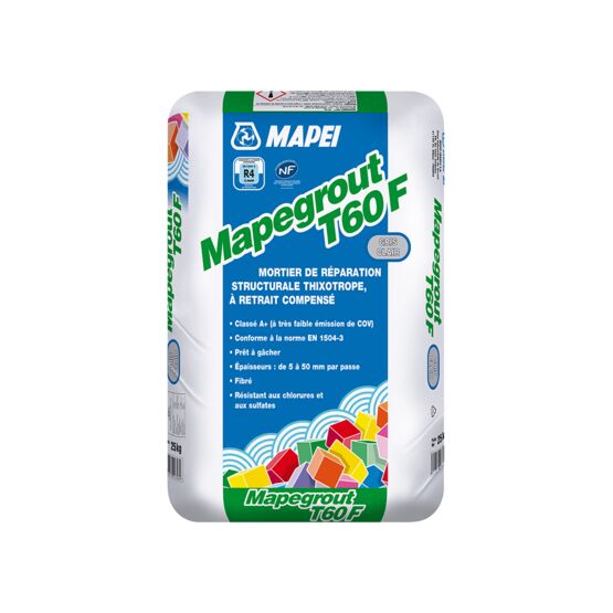 Mortier de réparation structurelle fibré | MAPEGROUT T60 F classe R4