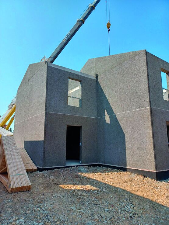 Mur porteur en béton de bois | Béton de bois