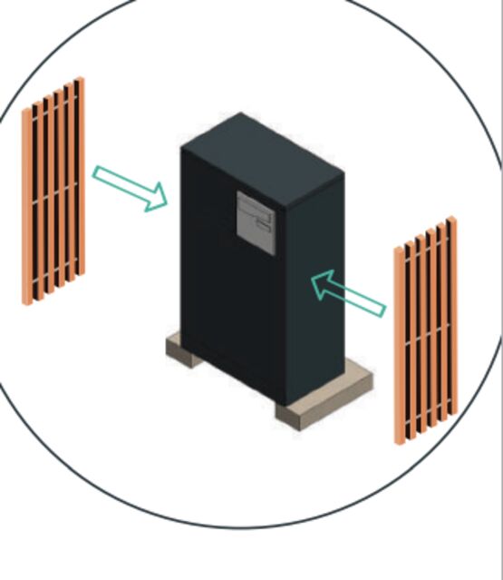 Muret technique cache coffret EDF extérieur sans boite aux lettre face | MTF 110 0BAL  - produit présenté par MURET TECHNIQUE