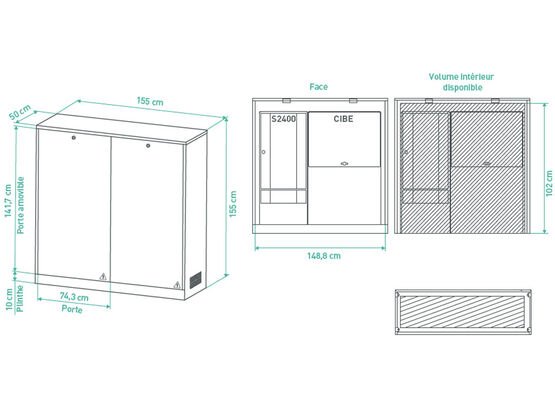  Muret technique extérieur | TECHNI'BOX DUNE Essentiel Taille XL - MURET TECHNIQUE