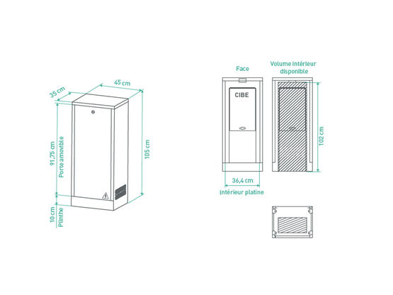  Muret technique extérieur | TECHNI’BOX DUNE – Taille S - MURET TECHNIQUE