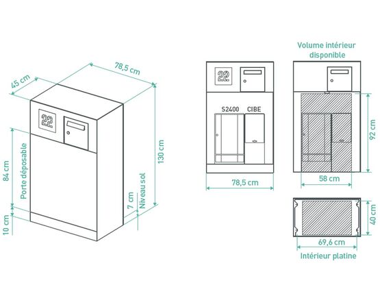  Muret technique pour installation des coffret ENEDIS et GRDF - Gamme BRICK | MTF-80 - MURET TECHNIQUE
