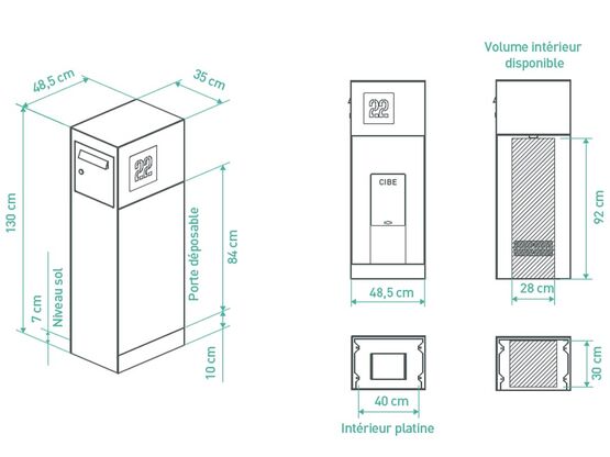  Muret technique pour intégration coffrets GAZ/ÉLEC | MTP 50 - MURET TECHNIQUE
