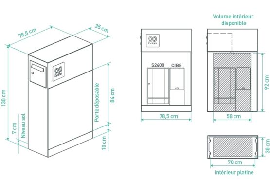  Muret technique pour intégration coffrets GAZ/ÉLEC | MTP 80 - MURET TECHNIQUE