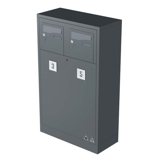 Muret technique type 80 avec double boite aux lettres face et coffret électricité gaz | MTF 80 BAL2 