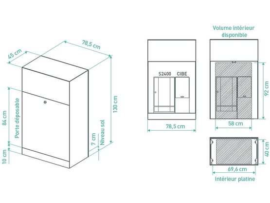  Muret technique type 80 avec totem d’habillage coffret sans boîte aux lettres | MTF 80 0BAL  - MURET TECHNIQUE