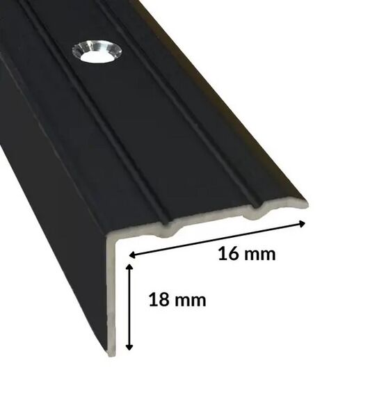 Nez de marche équerre alu percé noir 24.5 x 18mm | WATTELEZ - Nez de marche