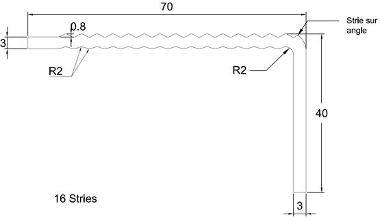  Nez de marche inox 3 mm | 40 X 70 mm - ADESOL - TECNO-K