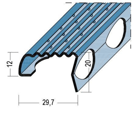  Nez de marche inox à sceller  - ADESOL - TECNO-K