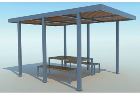  Ombrière extérieure modulaire | Epure Ombrière Norm en acier et aluminium - SEMCO