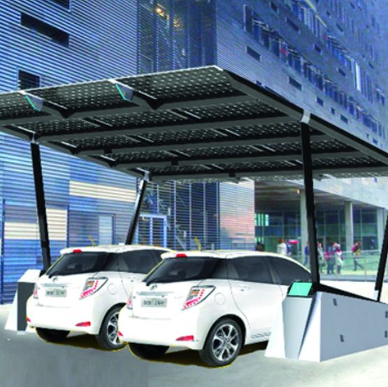 Ombrière photovoltaïque pour recharge de véhicules électriques | Sudi V2