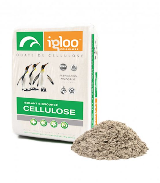 Ouate de cellulose en vrac par soufflage ou insufflation | Igloo France - Isolant végétal ou à base de fibres en vrac ou floqué
