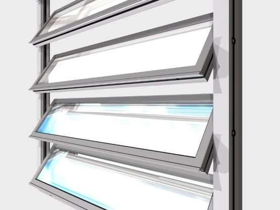  Ouvrant de façade à lames en verre pour ventilation naturelle et désenfumage | Coltlite - COLT