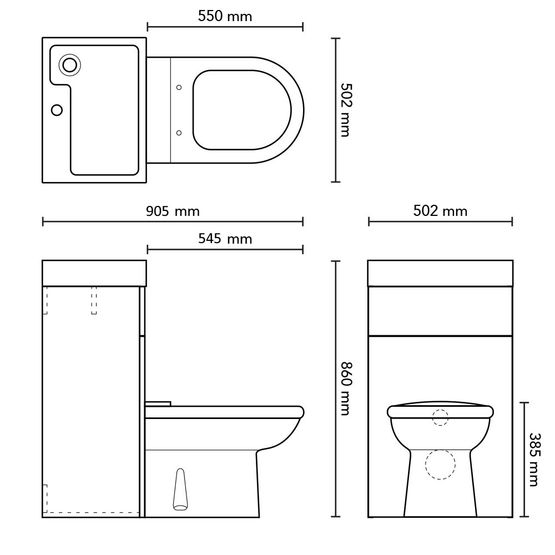 Pack WC au sol : lave-mains intégré et robinet chromé - Batiproduits