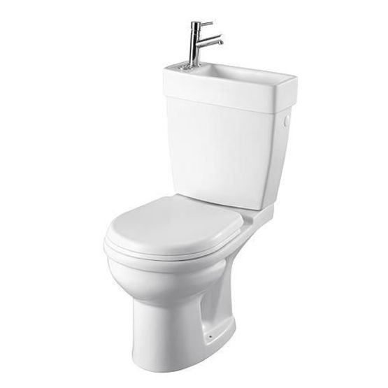 Pack WC lave-mains porcelaine avec robinet chromé | PACK W.C AU SOL