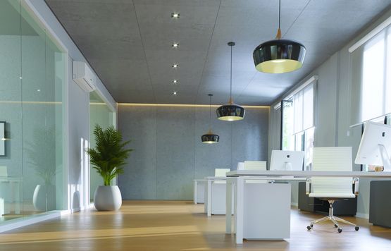  Panneau acoustique bois et ciment pour mur ou plafond | Concrete Veneer - HUNTER DOUGLAS PRODUITS ARCHITECTURAUX FRANCE