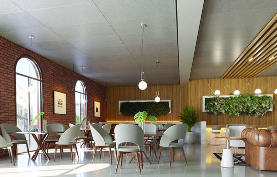  Panneau acoustique bois et ciment pour mur ou plafond | Concrete Veneer - Faux-plafonds fixes